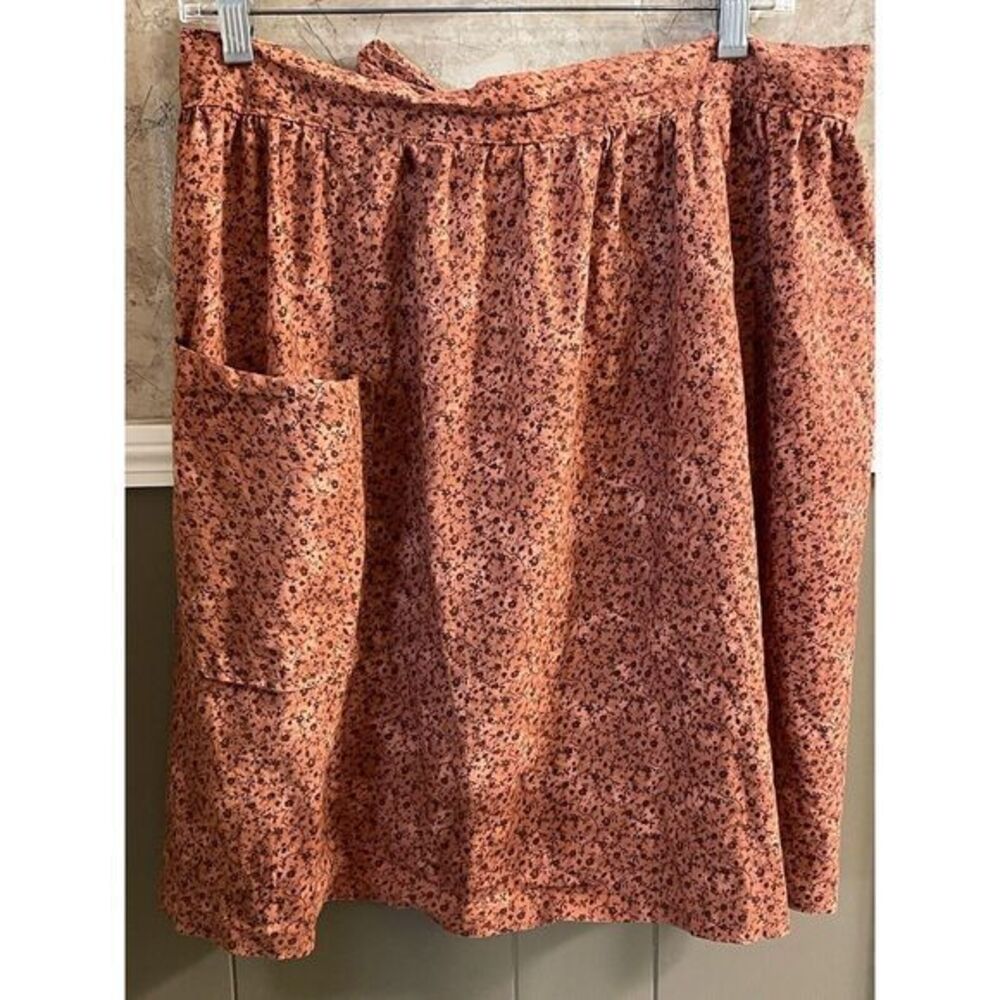 Unbranded Fall Apron Burnt Orange Fall Leaves‎ Pattern OS Vintage